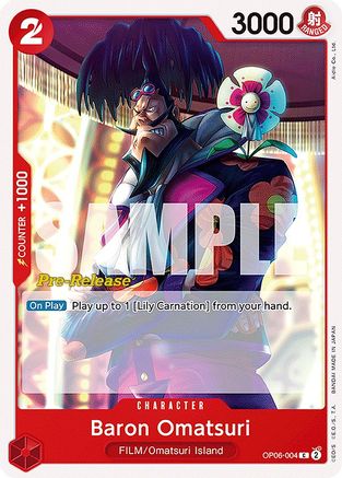 Image of Baron Omatsuri (OP06-004) - Wings of the Captain Pre-Release Cards