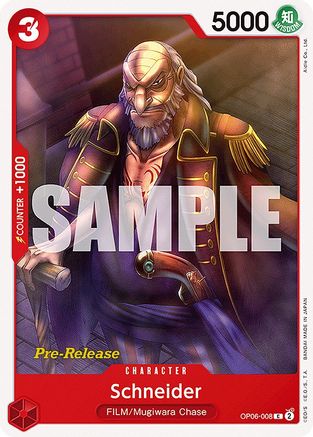 Image of Schneider (OP06-008) - Wings of the Captain Pre-Release Cards
