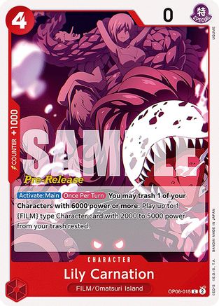 Image of Lily Carnation (OP06-015) - Wings of the Captain Pre-Release Cards