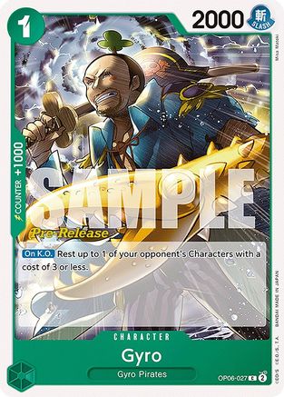 Image of Gyro (OP06-027) - Wings of the Captain Pre-Release Cards