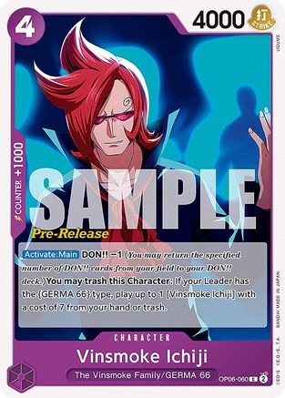 Image of Vinsmoke Ichiji (060) (OP06-060) - Wings of the Captain Pre-Release Cards