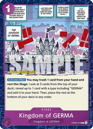 Image of Kingdom of GERMA (OP06-079) - Wings of the Captain Pre-Release Cards