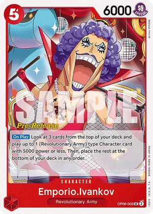 Image of Emporio.Ivankov (OP06-003) - Wings of the Captain Pre-Release Cards