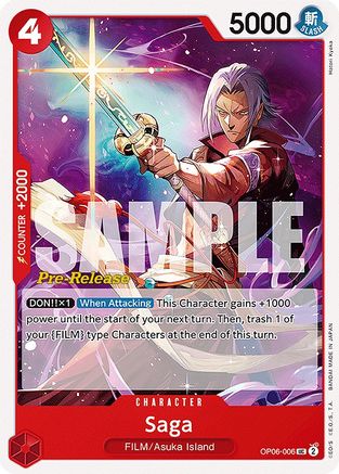 Image of Saga (OP06-006) - Wings of the Captain Pre-Release Cards