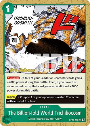 Image of The Billion-fold World Trichiliocosm (OP06-038) - Wings of the Captain Pre-Release Cards
