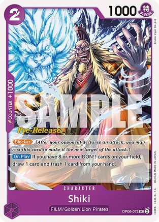 Image of Shiki (OP06-073) - Wings of the Captain Pre-Release Cards