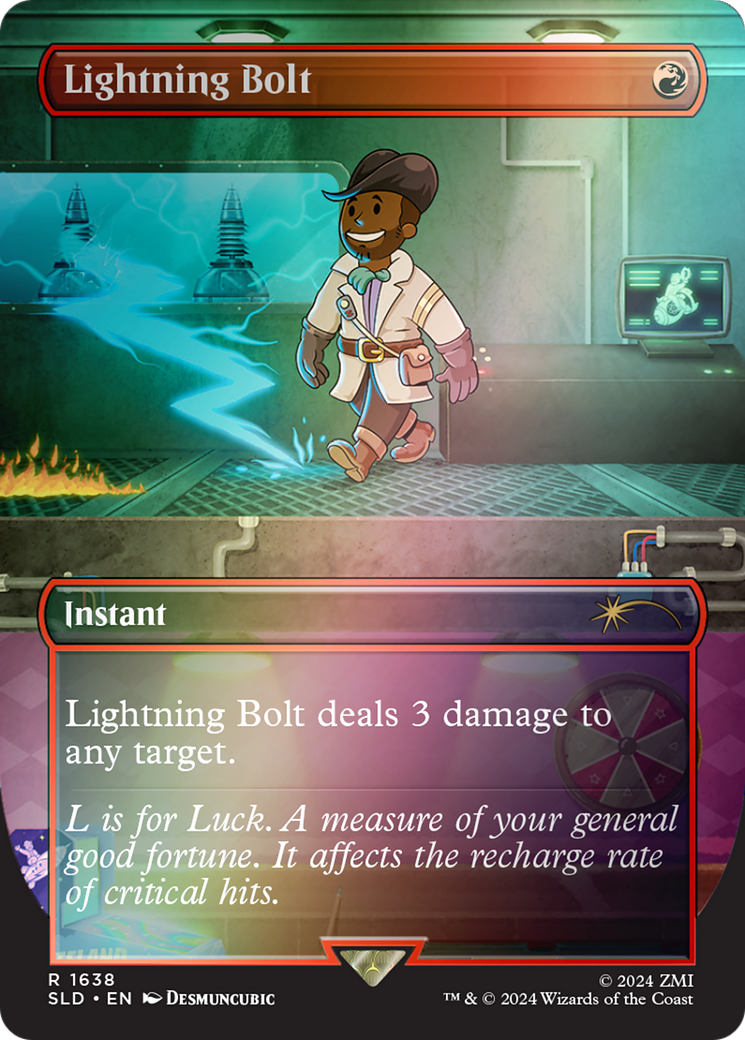 Image of Lightning Bolt (1638) (Rainbow Foil) (SLD-1638★) - Secret Lair Drop (Borderless) Foil