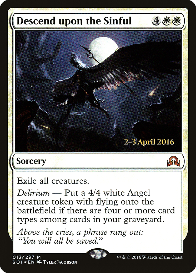 Image of Descend upon the Sinful (PRE-013) - Shadows over Innistrad Promos Foil