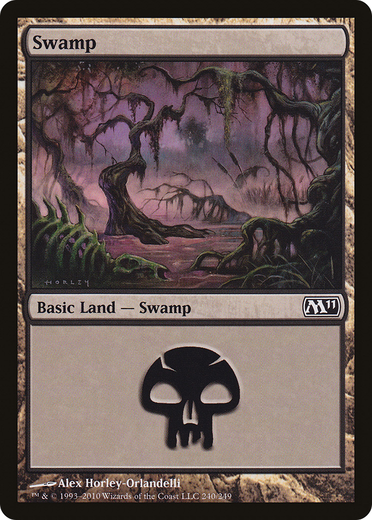 Image of Swamp (240) (M11-240) - Magic 2011 Foil