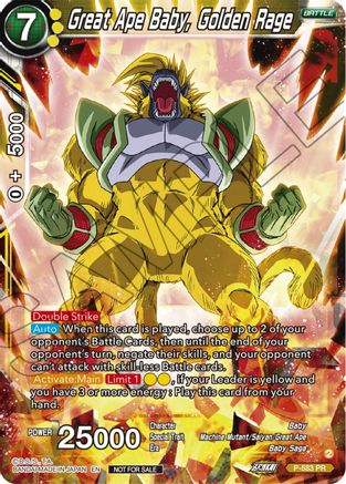 Image of Great Ape Baby, Golden Rage (Zenkai Series Tournament Pack Vol.7) (P-583) - Tournament Promotion Cards