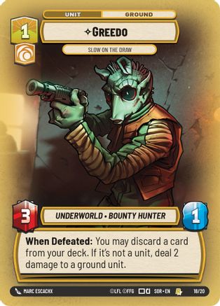 Image of Greedo - Slow on the Draw (18/20) - Spark of Rebellion Weekly Play Promos