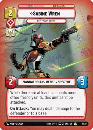 Image of Sabine Wren - Explosives Artist (17/20) - Spark of Rebellion Weekly Play Promos Foil