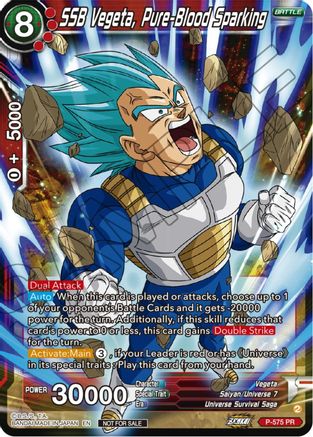 Image of SSB Vegeta, Pure-Blood Sparking (Zenkai Series Tournament Pack Vol.7) (P-575) - Tournament Promotion Cards