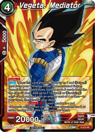 Image of Vegeta, Mediator (Zenkai Series Tournament Pack Vol.7) (P-573) - Tournament Promotion Cards