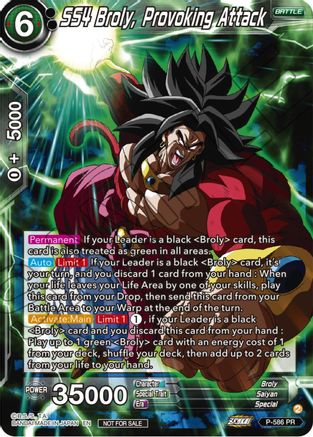 Image of SS4 Broly, Provoking Attack (Zenkai Series Tournament Pack Vol.7) (P-586) - Tournament Promotion Cards