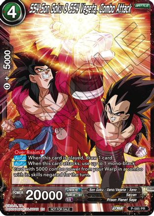 Image of SS4 Son Goku & SS4 Vegeta, Combo Attack (Zenkai Series Tournament Pack Vol.7) (P-585) - Tournament Promotion Cards