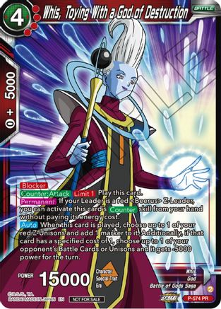 Image of Whis, Toying With a God of Destruction (Zenkai Series Tournament Pack Vol.7) (P-574) - Tournament Promotion Cards