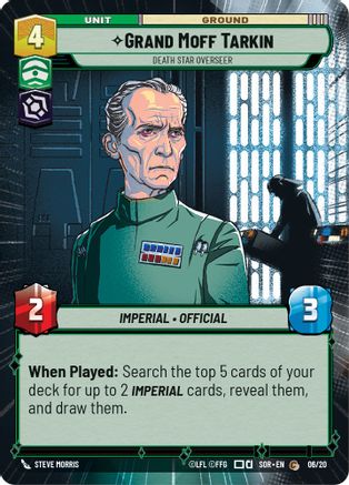 Image of Grand Moff Tarkin - Death Star Overseer (Hyperspace) (06/20) - Spark of Rebellion Weekly Play Promos