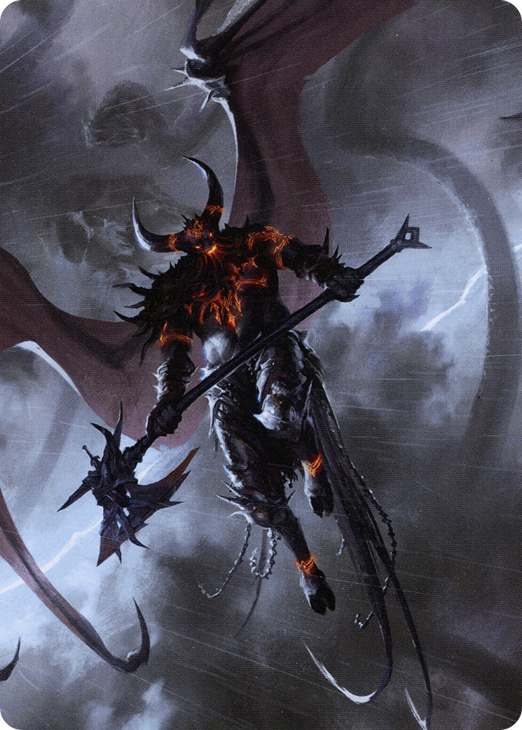 Image of Burning-Rune Demon // Burning-Rune Demon (ASKHM-020) - Art Series: Kaldheim (Borderless) Foil
