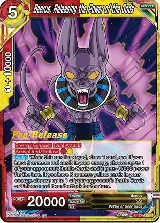 Image of Beerus, Releasing the Power of the Gods (BT24-129) - Beyond Generations PreRelease Cards Foil