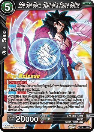 Image of SS4 Son Goku, Start of a Fierce Battle (BT24-116) - Beyond Generations PreRelease Cards Foil