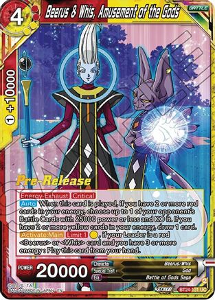 Image of Beerus & Whis, Amusement of the Gods (BT24-131) - Beyond Generations PreRelease Cards Foil