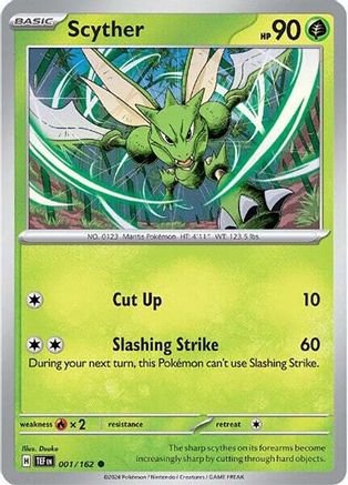 Image of Scyther 001/162  - Reverse Holofoil SV05 Temporal Forces - Common