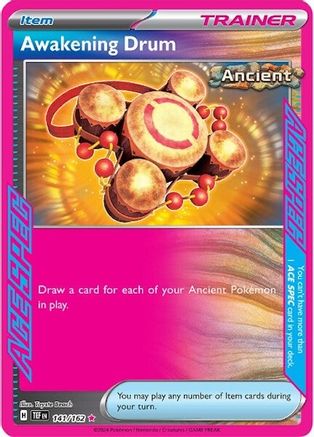 Image of Awakening Drum 141/162  - Holofoil SV05 Temporal Forces - ACE SPEC Rare