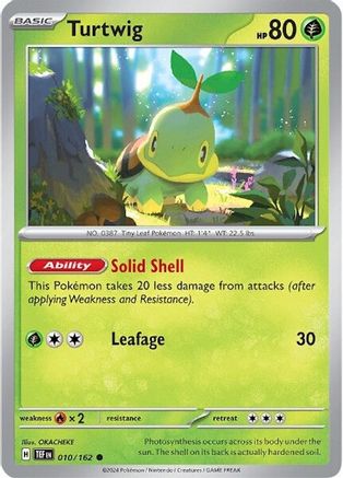 Image of Turtwig 010/162  - Reverse Holofoil SV05 Temporal Forces - Common