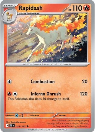 Image of Rapidash 027/162  - Reverse Holofoil SV05 Temporal Forces - Uncommon