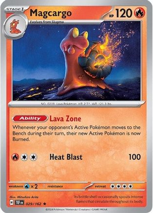 Image of Magcargo 029/162  - Reverse Holofoil SV05 Temporal Forces - Rare