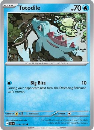 Image of Totodile 039/162  - Reverse Holofoil SV05 Temporal Forces - Common