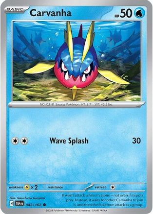 Image of Carvanha 042/162  - Reverse Holofoil SV05 Temporal Forces - Common