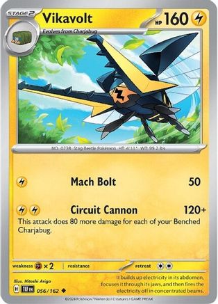 Image of Vikavolt 056/162  - Reverse Holofoil SV05 Temporal Forces - Uncommon