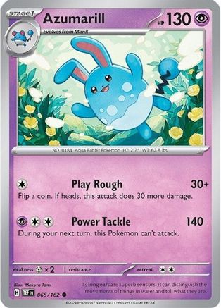 Image of Azumarill 065/162  - Reverse Holofoil SV05 Temporal Forces - Common