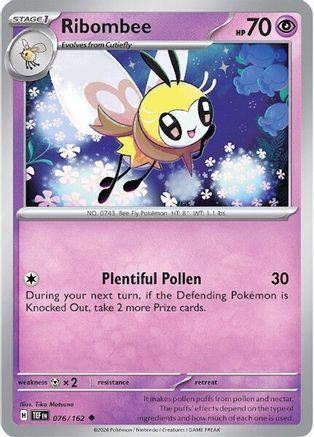 Image of Ribombee 076/162  - Reverse Holofoil SV05 Temporal Forces - Uncommon