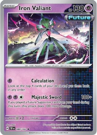 Image of Iron Valiant 080/162  - Holofoil SV05 Temporal Forces - Rare