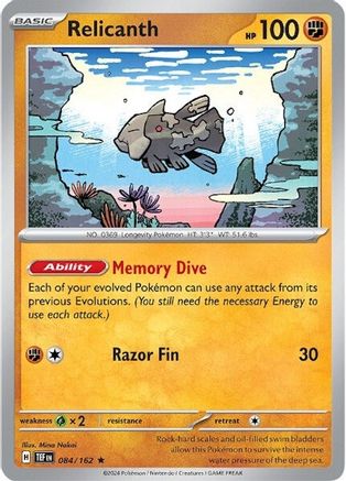 Image of Relicanth 084/162  - Holofoil SV05 Temporal Forces - Rare