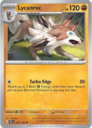 Image of Lycanroc 090/162  - Reverse Holofoil SV05 Temporal Forces - Uncommon