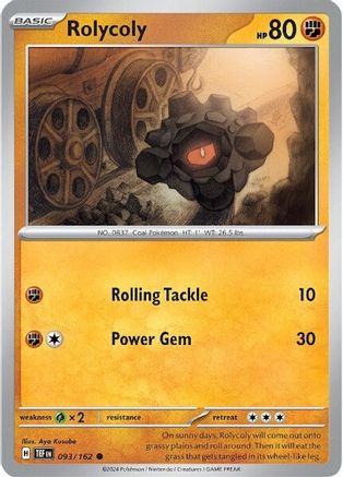 Image of Rolycoly 093/162  - Reverse Holofoil SV05 Temporal Forces - Common