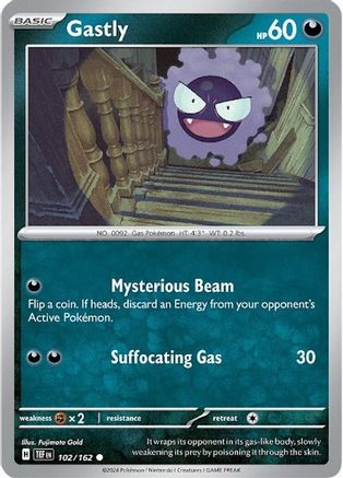 Image of Gastly 102/162  - Reverse Holofoil SV05 Temporal Forces - Common