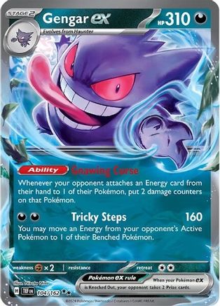 Image of Gengar ex 104/162  - Holofoil SV05 Temporal Forces - Double Rare
