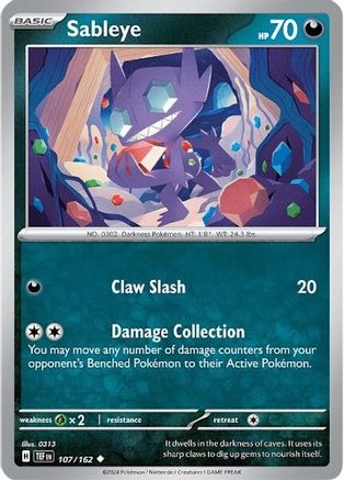 Image of Sableye 107/162  SV05 Temporal Forces - Uncommon