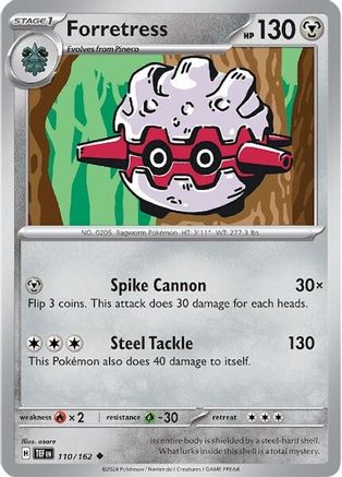 Image of Forretress 110/162  - Reverse Holofoil SV05 Temporal Forces - Uncommon