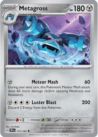 Image of Metagross 115/162  - Reverse Holofoil SV05 Temporal Forces - Uncommon