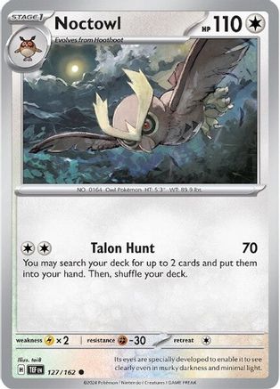 Image of Noctowl 127/162  - Reverse Holofoil SV05 Temporal Forces - Common
