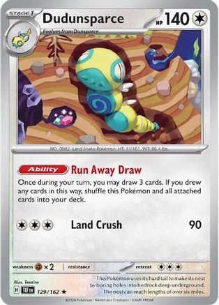 Image of Dudunsparce 129/162  - Reverse Holofoil SV05 Temporal Forces - Rare