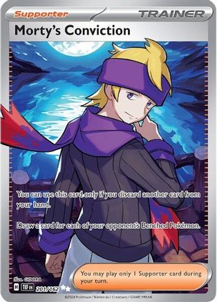 Image of Morty's Conviction 201/162  - Holofoil SV05 Temporal Forces - Ultra Rare