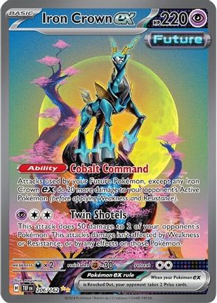 Image of Iron Crown ex 206/162  - Holofoil SV05 Temporal Forces - Special Illustration Rare