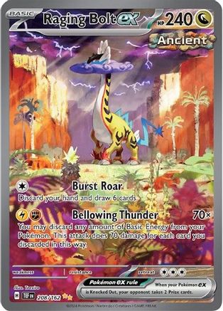 Image of Raging Bolt ex 208/162  - Holofoil SV05 Temporal Forces - Special Illustration Rare